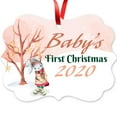 thumbnail image 1 of Soul Décor Christmas Decorations, Baby's First Christmas 2020 Ornament, Large 3.75" Rectangle Metal Ornament, Velvet Pouch Included, 1 of 7