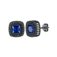 thumbnail image 1 of Pendiente de tuerca de plata esterlina PROSTEEL Zafiro Negro, 1 of 6
