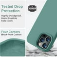 thumbnail image 4 of Compatible with iPhone 14 Pro Case, [Upgraded Thickened Liquid Silicone] [Soft Anti-Scratch Microfiber Lining] Shockproof Full Body Protective Case for iPhone 14 Pro 6.1 inch - Pine Green, 4 of 13