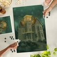 thumbnail image 2 of Lantern Press 1000 Piece Jigsaw Puzzle, Haunted House, Halloween Oil Painting, 2 of 5