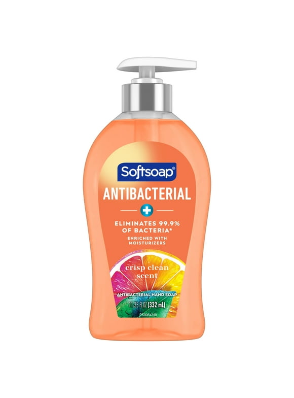 Softsoap Antibacterial Liquid Hand Soap, Crisp Clean Scent Hand Soap, 11.25 oz Bottle