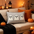 thumbnail image 3 of MYUNNIL Halloween Decorative Throw Pillow, 8 x 16 Inch Soft Comfortable Striped Ghost Pattern Cushion, Gothic Seasonal Home Decoration for Sofa Couch Bedroom, 3 of 8