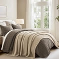 thumbnail image 5 of EVERGRACE Chunky Chenille Knit Throw Blanket for Couch, Soft Luxurious Oversized King Moss Stitch Blanket for Bed, Large Cozy Farmhouse Knitted Throw for Sofa, Sand Dune, 92" x108", 5 of 8