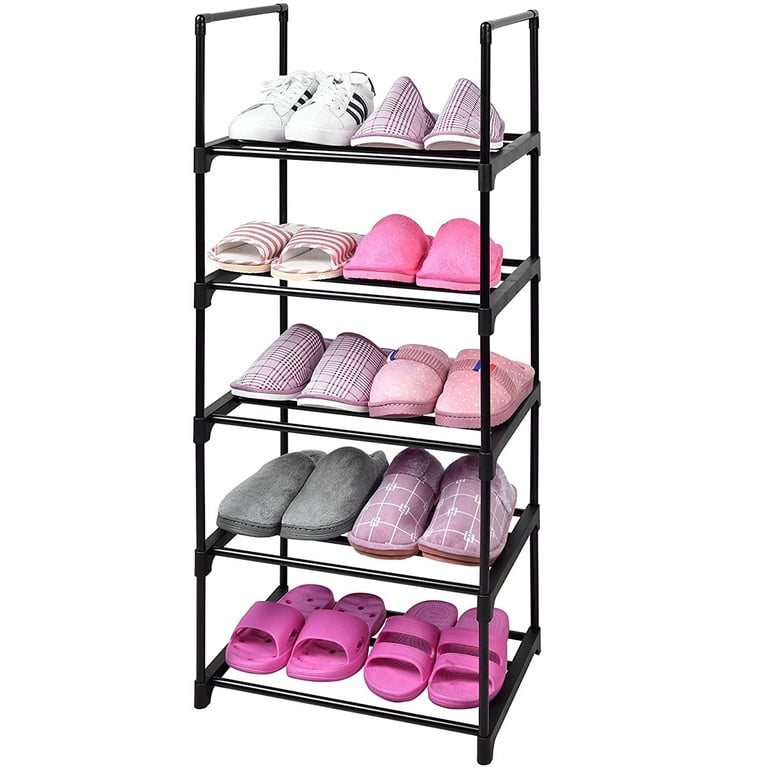 VTRIN Shoe Rack with Covers Shoe and Boot Storage 8 Tier 28-35 Pairs Shoe  Rack Organizer for Entryway Closet Garage Heavy Duty Free Standing Black  Metal Shoe Shelf: Buy Online at Best