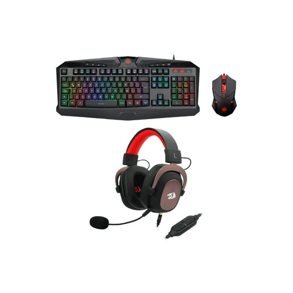 Kit Gamer Teclado S101-3 con mouse y Auriculares H510-1 Negro Redragon