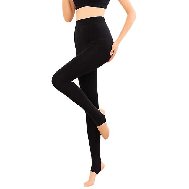 Pantimedias de invierno para mujer, calcetines con pies, pantalones con forro polar, sl