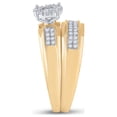 thumbnail image 2 of FB Jewels 10kt Yellow Gold His Hers Round Diamond Halo Matching Wedding Set 1/3 Cttw, 2 of 2