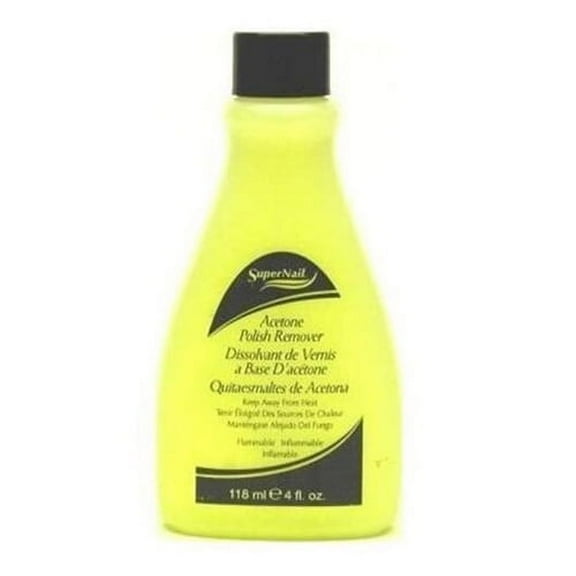 Super Nail Acetone Polish Remover, Yellow, 4 Oz