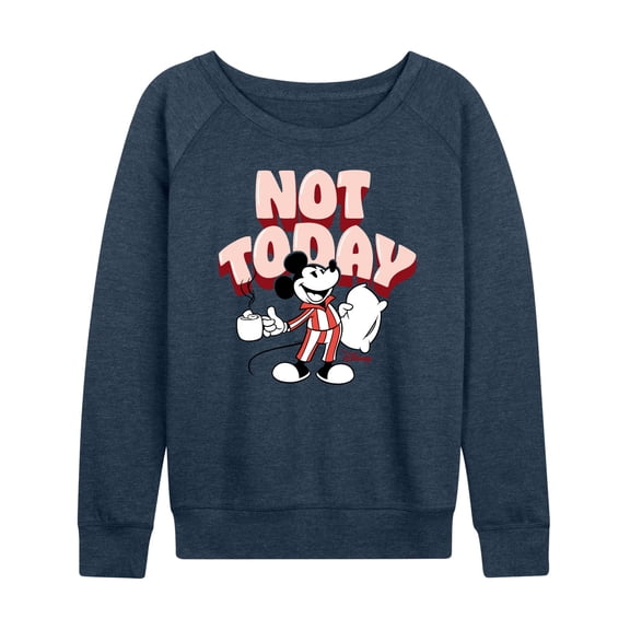 Disney - Mickey & Friends - Mickey Staying in for the Day - Not Today - Women's Lightweight French Terry Long Sleeve Shirt