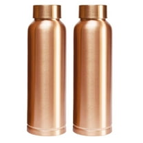 100% Pure Copper Matt Lacquered Finish Plain 1 Liter Bottle Ayurveda Copper Bottle 2 Pcs