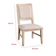thumbnail image 5 of Ellon Side Dining Chair Set of 2-Distressed Natural Brown Wood-Beige Fabric, 5 of 6
