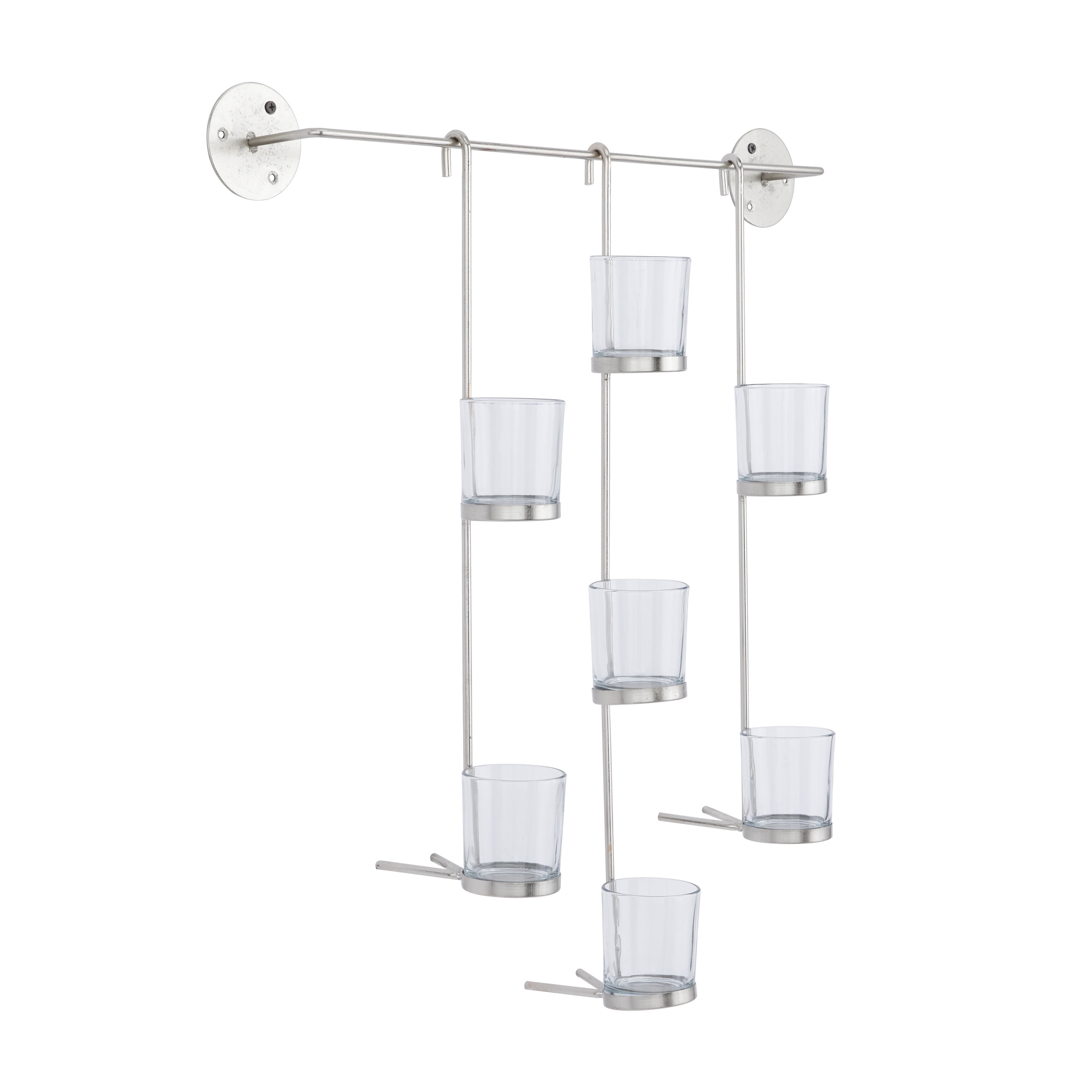 CosmoLiving by Cosmopolitan 7 Holder Silver Metal Wall Sconce