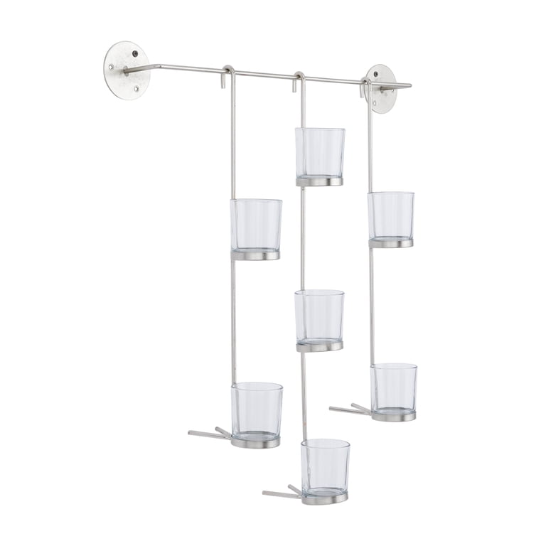 CosmoLiving 7-Holder Silver Metal Wall Sconce for Votive photo 6