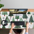 thumbnail image 4 of Long Mouse Pads for Desk,White Christmas Tree Pattern Desk Mats on Top Of Desks, Desk Mouse Pad Extra Large with 3mm Non-Slip Base and Stitched Edge for Gaming,Office,Work,Home 47.3x23.6in, 4 of 5