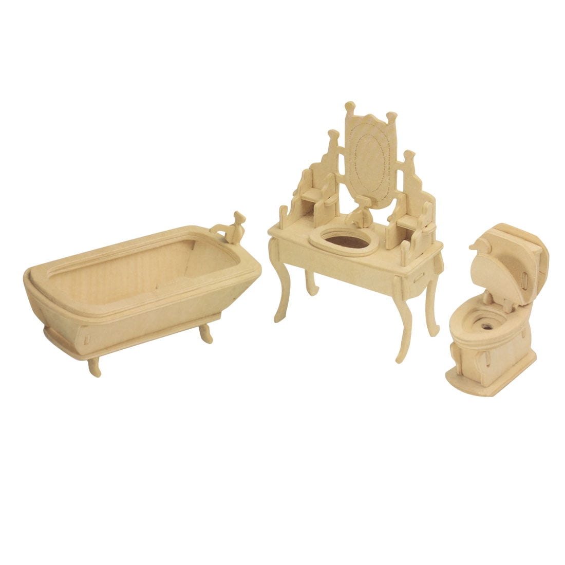 3d Puzzle Bathroom Table Bathtub Model Wooden Construction