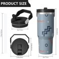 thumbnail image 4 of Modern 30oz Handheld Travel Tumbler with Handle – Double Wall Stainless Steel Insulated Cup, Flip Straw Lid, Leak-Proof & BPA-Free for Hot and Cold Drinks – Durable Coffee & Juice Mug Black, 4 of 7