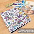 thumbnail image 4 of FORMRS 3 Ring Photo Album 4"x6" Self Adhesive Large Capacity PU Leather Cover, Purple Doodle Pattern, 4 of 8