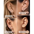 thumbnail image 4 of VEEDOFA 4-Pair Silver Earrings Set for Women, CZ Huggie Hoops & Studs, Silver Plated, 4 of 6