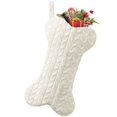 thumbnail image 2 of Dog Christmas Stocking, White Cotton Bone Shape Knit Stocking for Pets, Cotton, 2 of 7