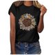 thumbnail image 2 of Puntoco Mujeres Casual Carta Impresión Mangas Cortas O-Cuello Camiseta Suelta Blusa tops Puntoco Puntoco-3382, 2 of 6