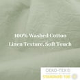 thumbnail image 4 of NEXHOME PRO Duvet Cover Set 100% Washed Cotton 3 Pieces Linen Breathable Soft Durable Duvet Cover Bedding Set with Zipper Closure, King Size Mint Green(Comforter Not Included), 4 of 7