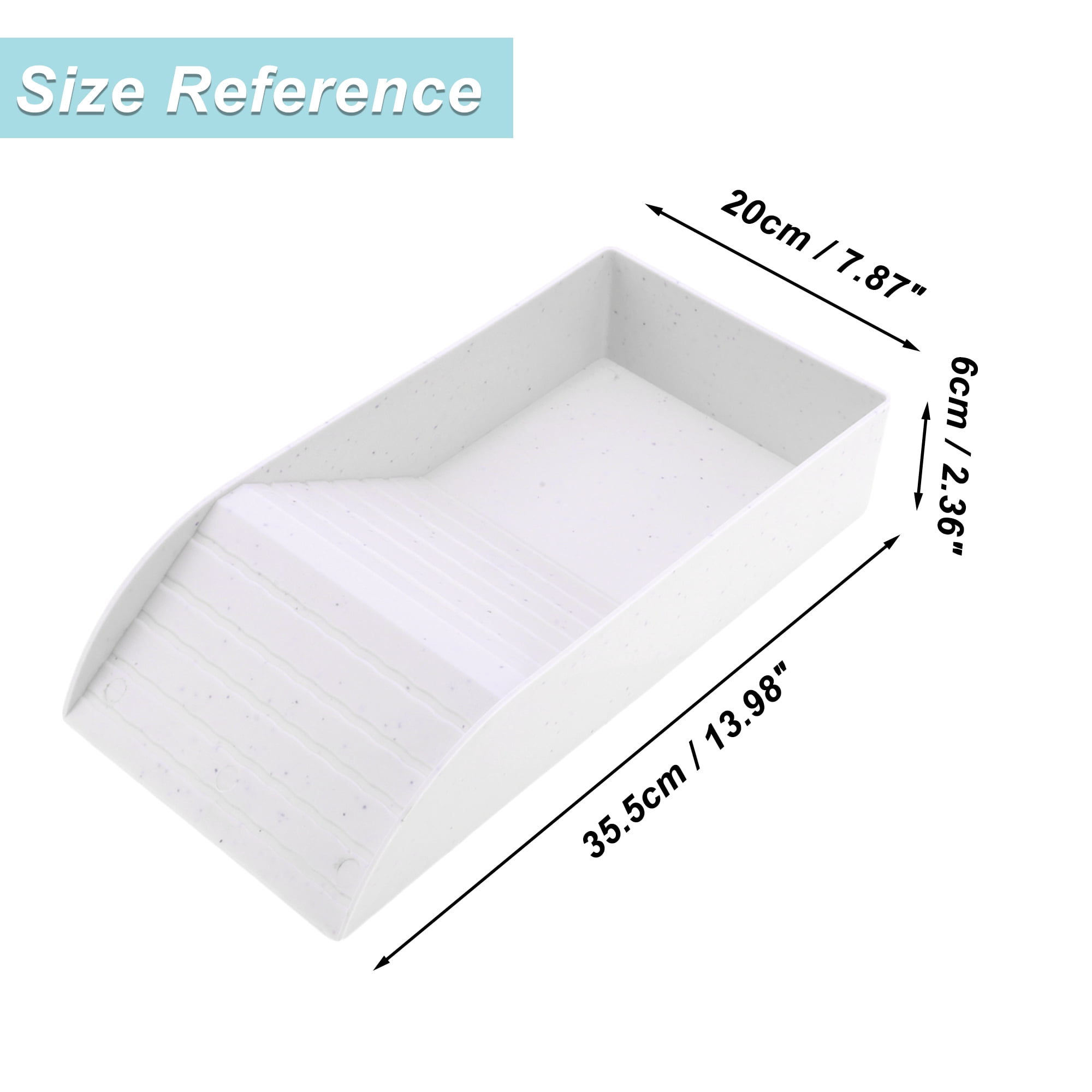 Unique Bargains Tortoise Food Dish with Ramp Plastic Reptile Water Bowl Reptile Climbing Ramp for Turtles Lizards White Large
