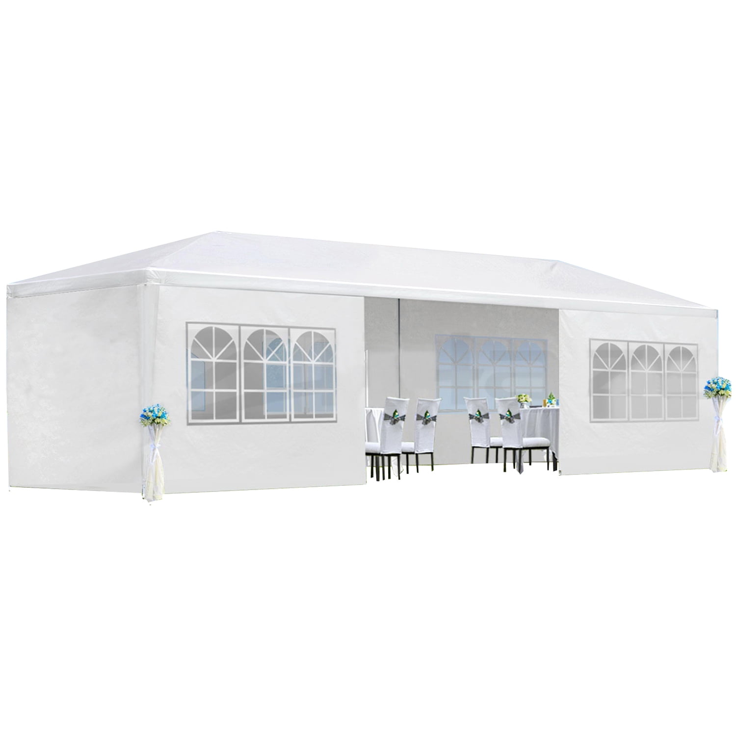 Aimee Lii 355"x118" Pop Up Tent, Backyard Canopy Gazebo, Gazebo with Sidewalls, Outdoor Patio Awnings for Party Camping BBQ Events, White Aimee Lii 355"x118" Pop Up Tent, Backyard Canopy Gazebo, Gazebo with Sidewalls, Outdoor Patio Awnings for Party Camping BBQ Events, White