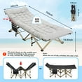 thumbnail image 4 of HABUTWAY Camping Cots for Adults with 600lbs Load Capacity, Folding Camping Cot with Mattress, Sleeping Cot for Adult with Carry Bags for Travel,Beach,Patio,Home Office,Nap Time(Grey), 4 of 4