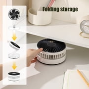 Foldable Table Fan Portable Retractable Desktop Fan USB Rechargeable 3 Speed Quiet Mini Personal Cooling Fan Office Dorm Travel Camping