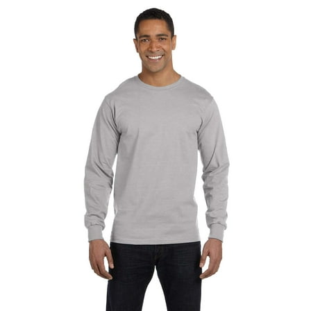 Branded Hanes Mens 52 oz ComfortSoft Cotton Long Sleeve T-Shirt - white - M (Instant Saving 5% & more)