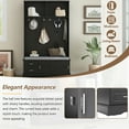 thumbnail image 6 of MAYEERTY Elegant Hall Tree:Sliding Doors, 6 Hooks & Handles, Mudroom Bench Cabinet with Shoe Storage, Black, 6 of 21