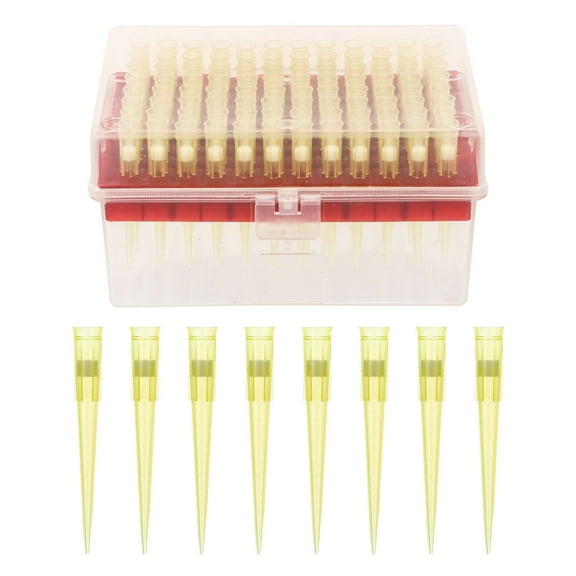 Amosfun Disposable Filter Pipette Tips for Laboratory Transparent Plastic 96Pcs Lengthened 200ul