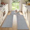 thumbnail image 3 of Findosom 3pc Braided Kitchen Rug Set, Non Slip Stain Resistant Washable Kitchen Runner Rugs, Low Pile Durable Indoor Kitchen Rug and mat For Sink, Hallway ,Entryway 20"x32"+20"x47"+20"x59"Grey, 3 of 9