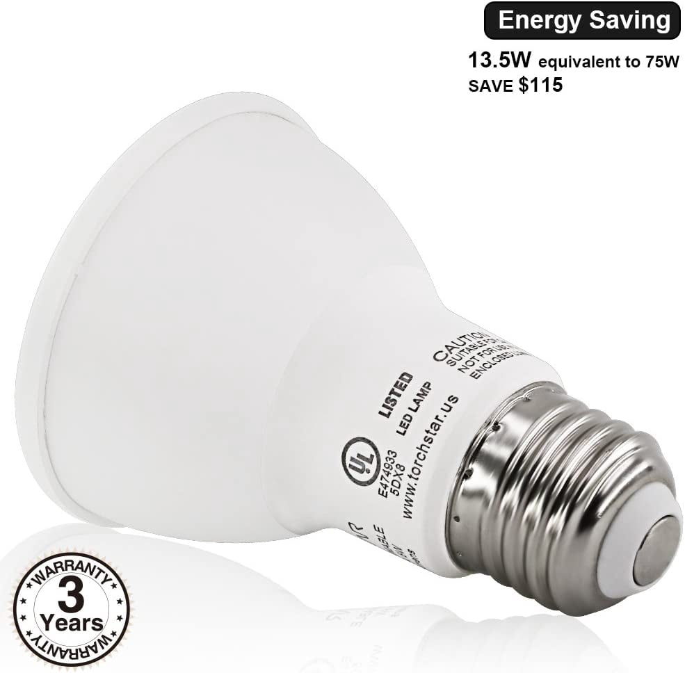 8 Pack 8W Dimmable PAR20 LED Light Bulbs, Damp Location Available Spotlight Bulb, 4000K Cool White, E26 Medium Screw Base