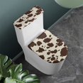 thumbnail image 2 of Renewold Stretchable Toilet Seat Lid Cover 2 Pieces Cow Print Toilet Lid Cover Toilet Tank Covers Set Brown Bathroom Decoration Anti-Slip Elastic Edge, 2 of 6