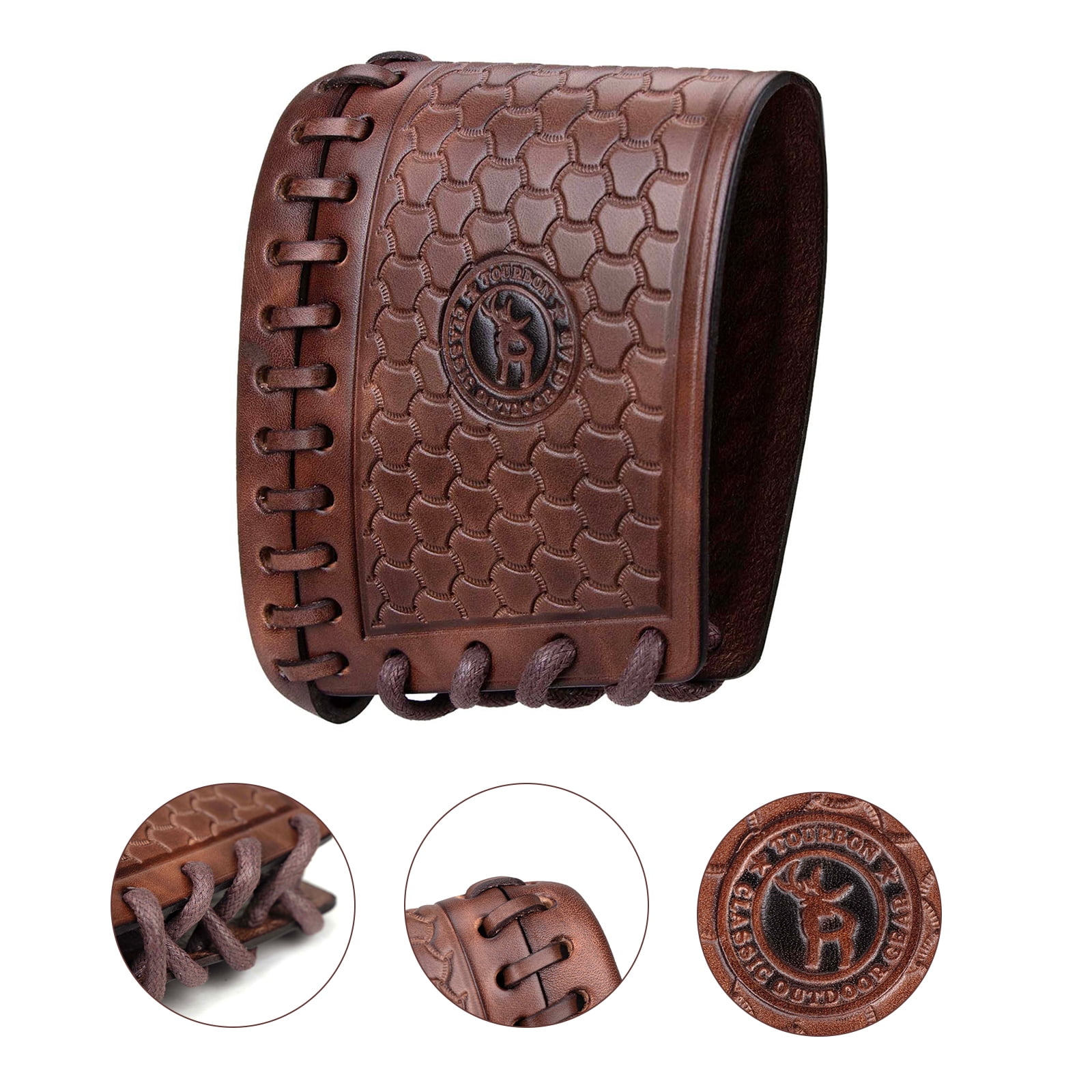 TOURBON Leather Recoil Pads for Hunting , Cheek Rest Riser -Brown