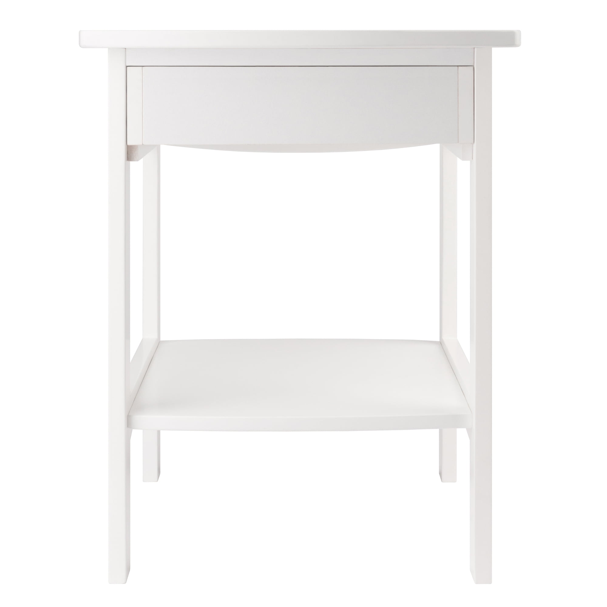 Winsome Claire Curved Nightstand, Accent Table, White Finish