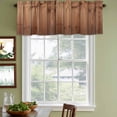 thumbnail image 3 of Brown Wooden Grain Curtain Valances for Windows, Kitchen Valance Window Treatments Panel 2 Pack, Farmhouse Country Vintage Texture Rod Pocket Short Curtains for Bathroom Bedroom 60 x 18 Inch, 3 of 8