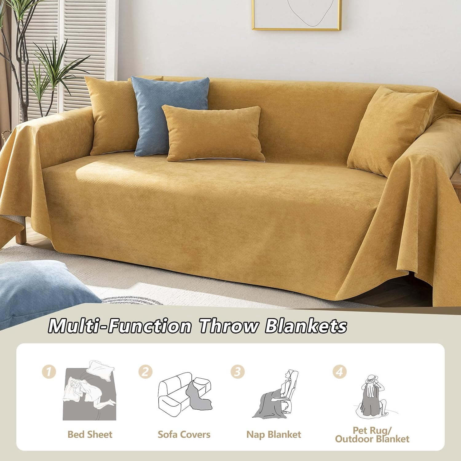 Yumcute Waterproof Sofa Covers for Dogs 100% Water Resistant Slipcover Furniture Protector for 3 Cushion Couch Thick Sectional Couch Covers Living Room Non-Slip
