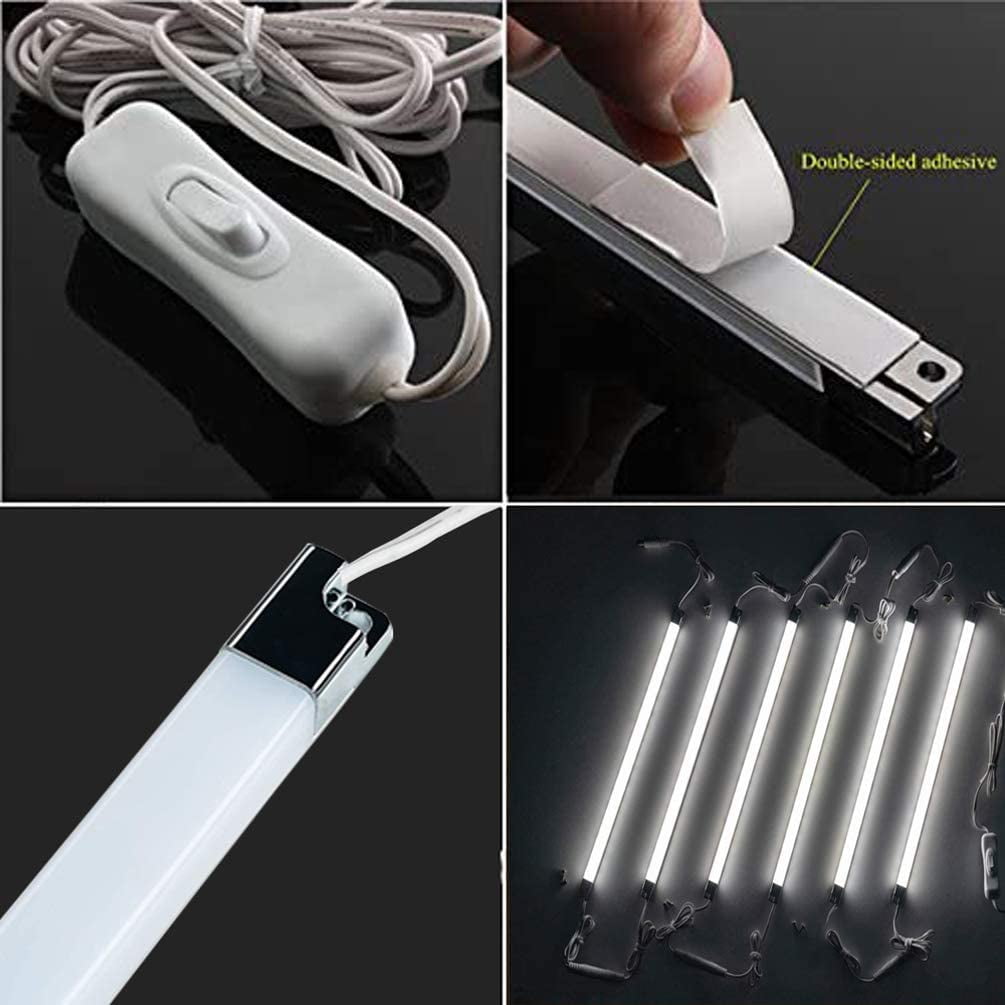 Cefrank Led Light Strips Kit 6000K Under Cabinet Lighting Showcase Lighting Cool, White