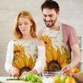 thumbnail image 3 of Beige Calligraphy Sunflower Pattern Apron-Garden Aprons for Women with Pockets-Cotton Linen Waterproof Kitchen Cooking Gardening Aprons Adjustable for Kitchen,Cooking,BBQ and Salon 33x27 Inch, 3 of 7