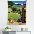 thumbnail image 1 of Wine Tapestry, Idyllic Tuscany Country Landscape Agriculture Harvest Grape Plantation, Fabric Wall Hanging Decor for Bedroom Living Room Dorm, 5 Sizes, Black Green Pale Brown, by Ambesonne, 1 of 1