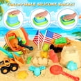 thumbnail image 3 of Juguetes para arena de playa HUITEM, 29 unidades, con 2 cubos plegables y un camión, 3 of 8