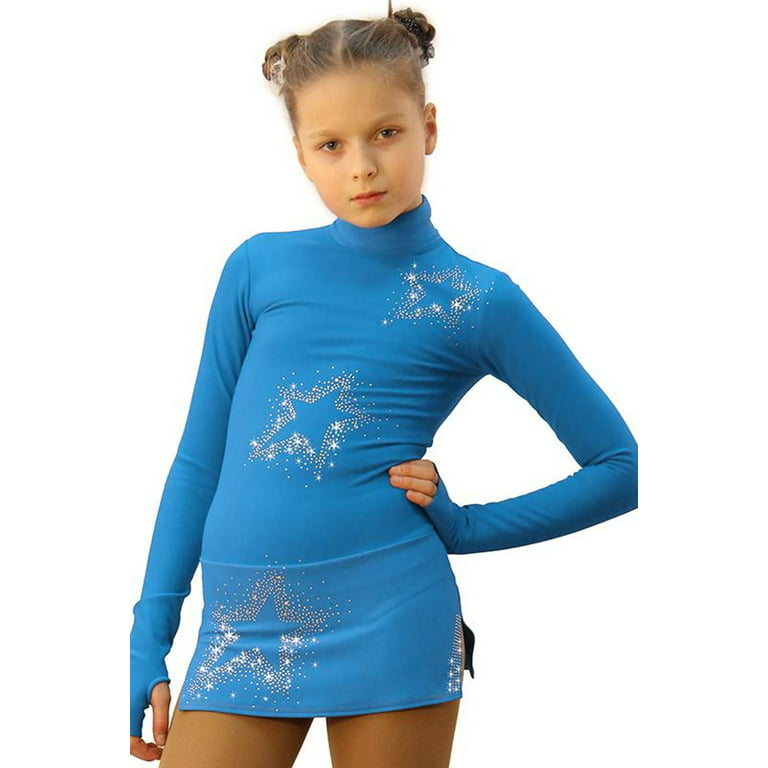 IceDress Figure Skating Dress - Thermal - Super Star (Blue with