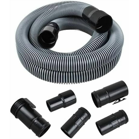 1-7/8-inch Shop Vacuum Hose for Ridgid Wet/dry Vac Replaceable Parts #WS17823A,10 Feet Long, Silver Black 1Pcs.