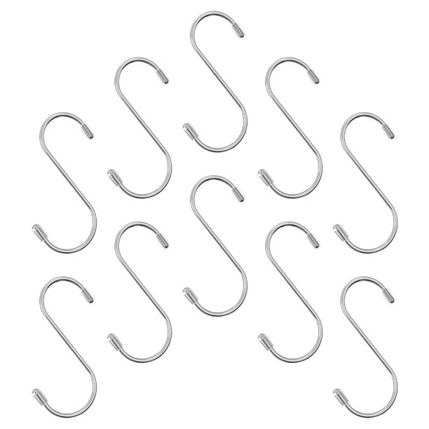 FENGGUIQU 10Ud De Acero Inoxidable En Forma De S Para Colgar Ropa Y Organizar Espacios