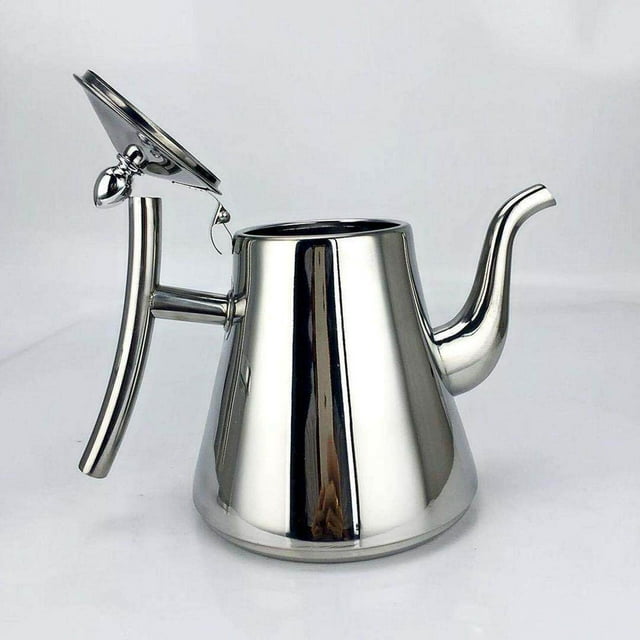 Large Teapot Thicker Teaware Polish Stainless with Filter Cooker Steel for Office Cooker Home 1.2L