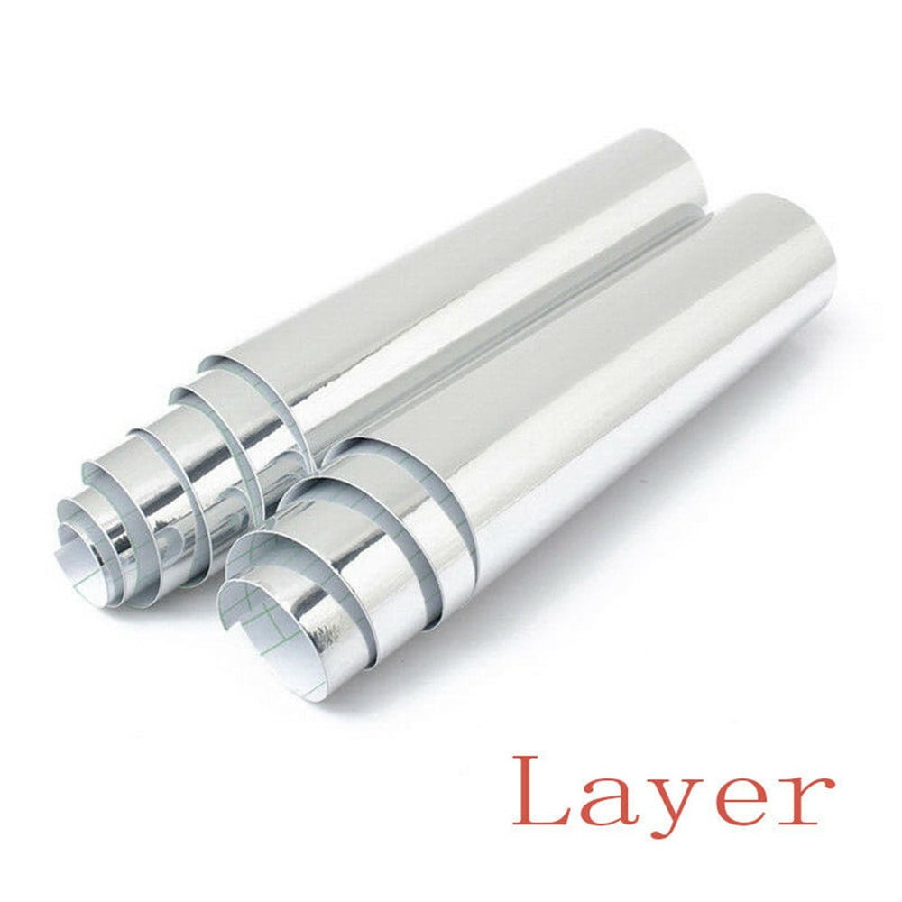 Silver Chrome Mirror Vinyl Wrap Film Car Sticker Decal Anti-UV Waterproof