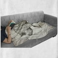 thumbnail image 6 of Pig Soft Flannel Fleece Throw Blanket, Vintage Hand-Drawn Illustration of Pig Rural Ranch Stockbreeding Theme, Cozy Plush for Indoor and Outdoor Use, 50" x 60", Eggshell and Dark Taupe, by Ambesonne, 6 of 6