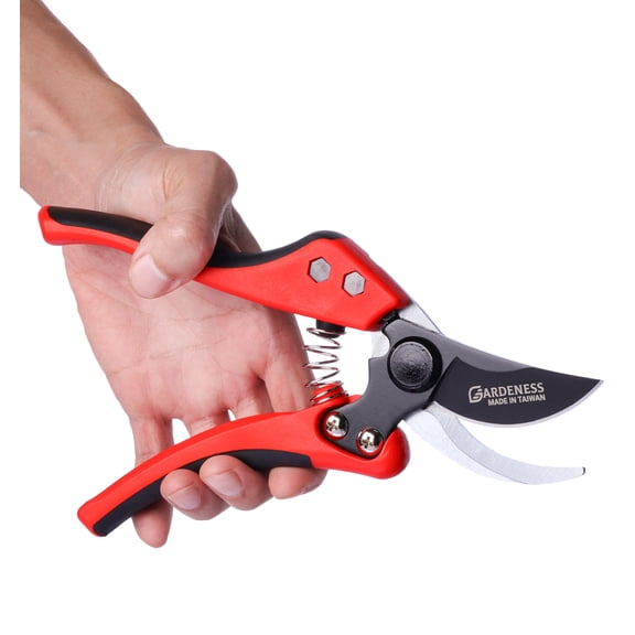 Gardeness Non-stick Coated Blade Bypass Pruning Shears-Garden Clippers For Gardening, Handheld Florist branch cutters - Floral Hand Secateurs with Comfort Grip Handles, Trimming and Yard Work